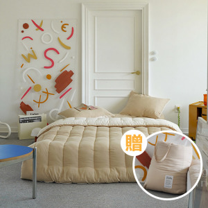 【團購專屬】韓系治癒時光鬆餅被 雙人3件組 拿鐵米 【團購專屬】韓系治癒時光鬆餅被 雙人3件組 拿鐵米