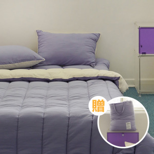 【團購專屬】韓系治癒時光鬆餅被 雙人3件組 歐若拉紫 【團購專屬】韓系治癒時光鬆餅被 雙人3件組 歐若拉紫