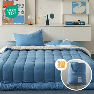 韓系治癒時光鬆餅被 雙人3件組 寶寶藍 韓系治癒時光鬆餅被 雙人3件組 寶寶藍
