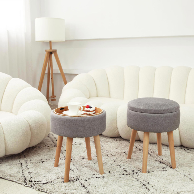 圓形茶几收納椅凳