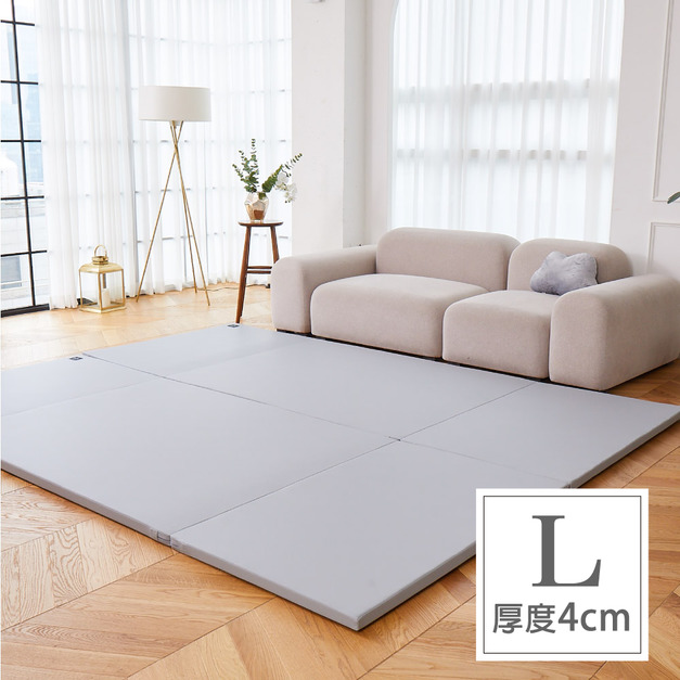 韓國無縫隙兒童折疊地墊-L 200x140 奶油灰