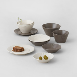 Hygge韓國2人碗盤組(灰/白) Hygge韓國2人碗盤組(灰/白)