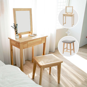 布萊恩原木化妝台 L桌組 布萊恩原木化妝台 L桌組
