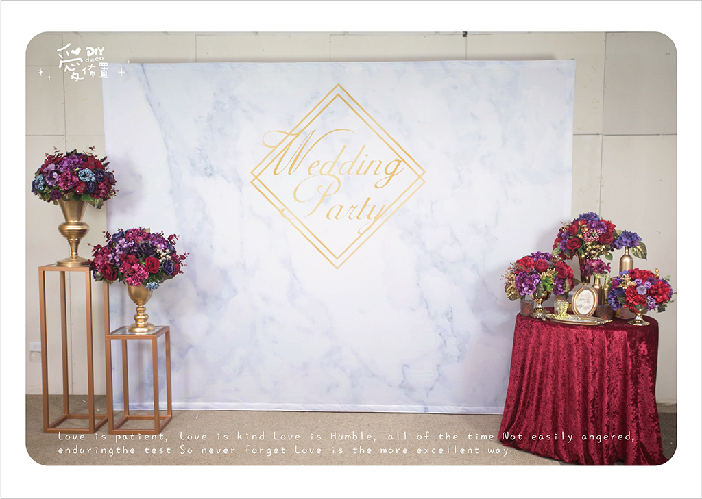 DIY愛佈置,小資婚禮,婚禮布置,大理石,紅色花藝,華麗,紅色,紅金色,精緻,美麗,簡單,婚禮佈置,高雄