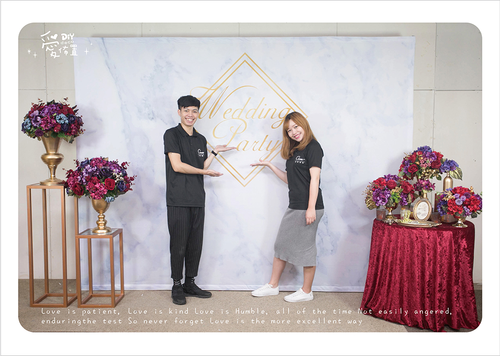 DIY愛佈置,小資婚禮,婚禮布置,大理石,紅色花藝,華麗,紅色,紅金色,精緻,美麗,簡單,婚禮佈置,高雄