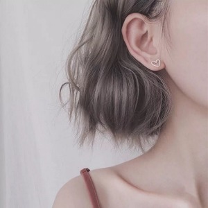 純銀鏤空愛心耳環-DoubleBear 純銀鏤空愛心耳環-DoubleBear