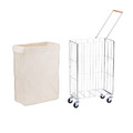 【日本霜山】窄型移動式不鏽鋼折疊洗衣籃(附布套)-36L_1 【日本霜山】窄型移動式不鏽鋼折疊洗衣籃(附布套)-36L_1