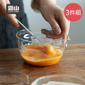 【日本霜山】耐熱玻璃調理碗3件組(附導流口) 【日本霜山】耐熱玻璃調理碗3件組(附導流口)