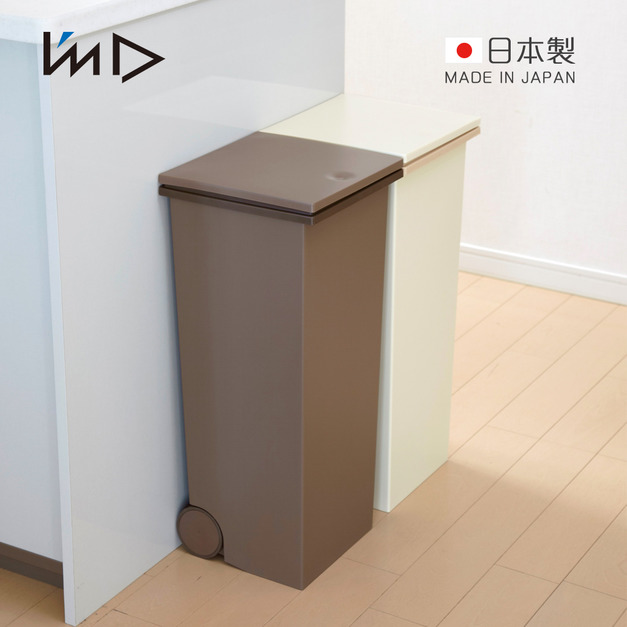 【日本岩谷Iwatani】kcud 日製方型彈蓋垃圾桶(附輪)-24L-多色可選 【日本岩谷Iwatani】kcud 日製方型彈蓋垃圾桶(附輪)-24L-多色可選