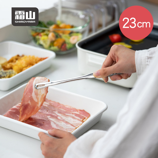 【日本霜山】一體成形304不鏽鋼細長料理夾/烤肉夾-23cm 【日本霜山】一體成形304不鏽鋼細長料理夾/烤肉夾-23cm