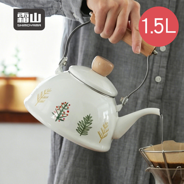 【日本霜山】北歐森林印花琺瑯茶壺/水壺-1.5L 【日本霜山】北歐森林印花琺瑯茶壺/水壺-1.5L