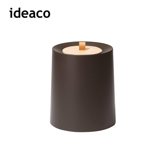 【日本ideaco】圓形家用垃圾桶-11.4L(附專用原木蓋)-多色可選 【日本ideaco】圓形家用垃圾桶-11.4L(附專用原木蓋)-多色可選