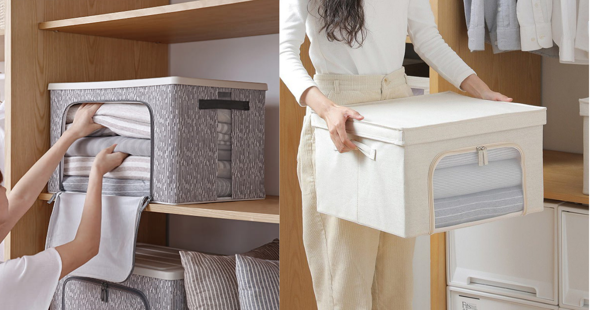 霜山亞麻衣物床包收納箱