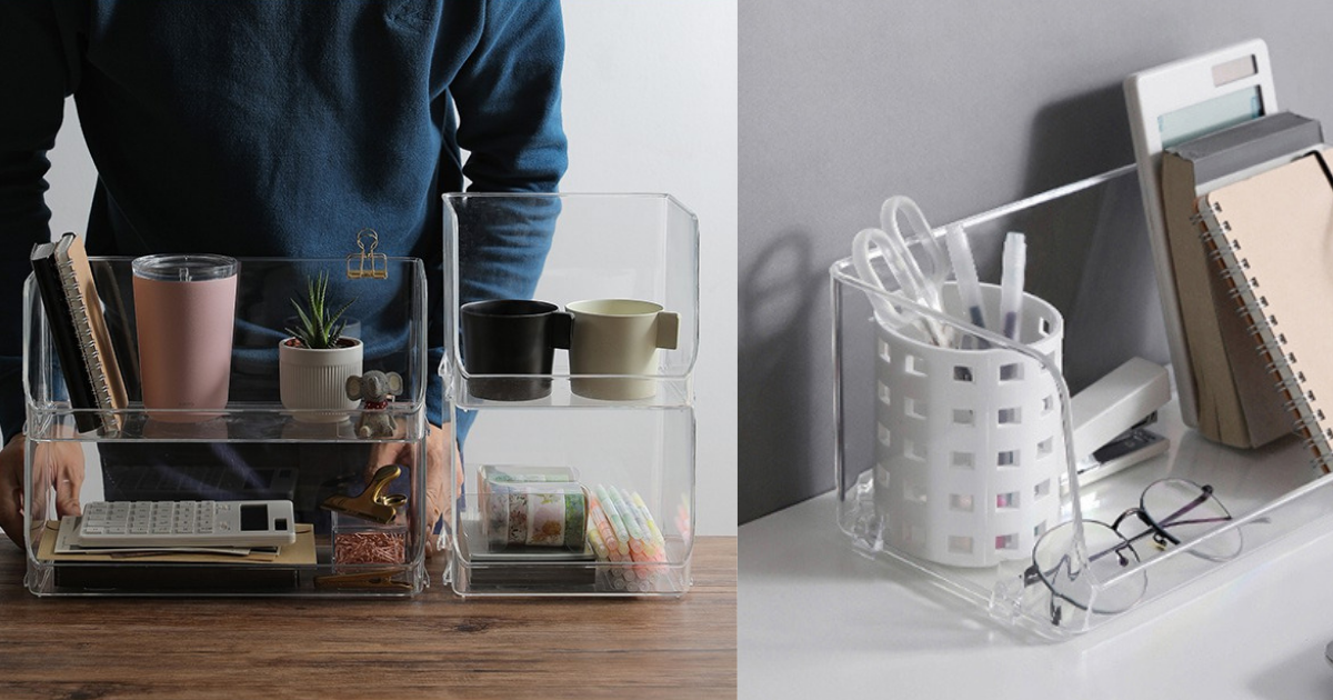 日本霜山開放式可疊透明收納盒