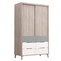 淺灰雙色4尺推門衣櫃〈Q577828-4〉 淺灰雙色4尺推門衣櫃〈Q577828-4〉