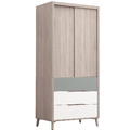 淺灰雙色3尺推門衣櫃〈Q577828-5〉 淺灰雙色3尺推門衣櫃〈Q577828-5〉