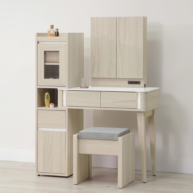 2.7尺岩板伸縮鏡台(含椅)│Q646A36-03 2.7尺岩板伸縮鏡台(含椅)│Q646A36-03