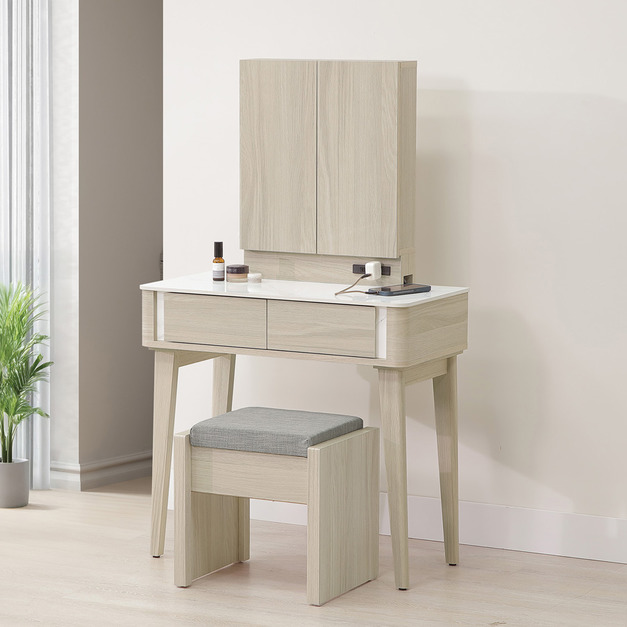 2.7尺岩板鏡台(含椅)│Q646A36-02 2.7尺岩板鏡台(含椅)│Q646A36-02