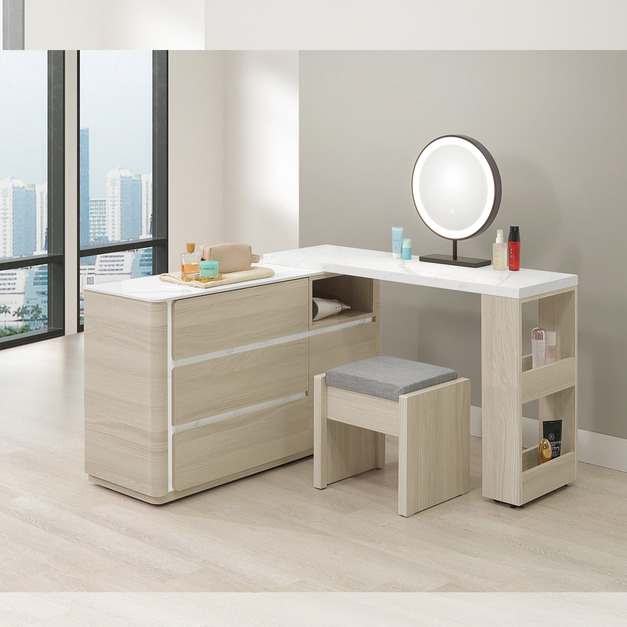 4尺岩板伸縮鏡台(含椅)│Q646A35-10 4尺岩板伸縮鏡台(含椅)│Q646A35-10