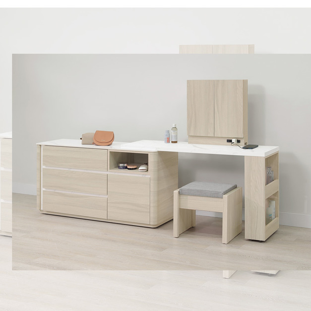 4尺岩板伸縮鏡台(含椅)│Q646A36-04 4尺岩板伸縮鏡台(含椅)│Q646A36-04