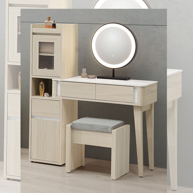 2.7尺岩板伸縮鏡台(含椅)│Q646A35-09 2.7尺岩板伸縮鏡台(含椅)│Q646A35-09