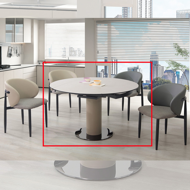 4尺複合陶板伸縮圓餐桌│Q646A481-04 4尺複合陶板伸縮圓餐桌│Q646A481-04