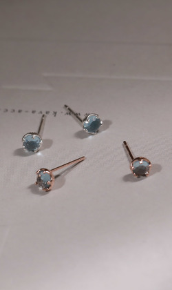 星空下。Aquamarine | 海藍寶石 | 925純銀耳環 (可改夾式耳環)