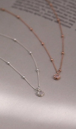 紀念。Moonstone | 月光石 | 925純銀鎖骨鍊