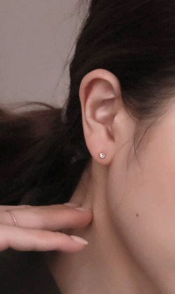 4月誕生石。Zircon | 鋯石 | 925純銀耳環 (可改夾式耳環)