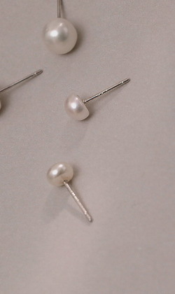 愛的悸動。Pearl | 養殖珍珠 | 925純銀耳環 0.5cm (可改夾式耳環)
