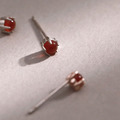 7月誕生石。Ruby | 紅寶石 | 925純銀耳環 (可改夾式耳環)_1 7月誕生石。Ruby | 紅寶石 | 925純銀耳環 (可改夾式耳環)_1