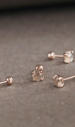 夢幻的藍圖。Labradorite | 拉長石 | 925純銀鍍18K金耳環 (單入)