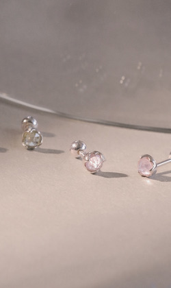 陌生的夜。Quartz | 水晶 | 925純銀耳環 (單入)