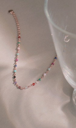 幸福特寫。天然石925純銀鍍18K金手鍊