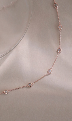 一望千年。Moonstone&Labradorite | 月光石&拉長石 | 925純銀鍍18K金手鍊