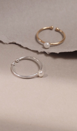 遠遠的淚。Pearl | 養殖珍珠 | 925純銀尾戒