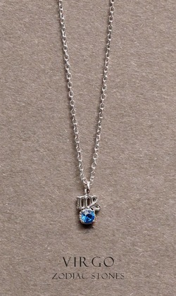 星辰 | 925純銀鎖骨鍊 | 處女座。Sapphire | 藍寶石 |