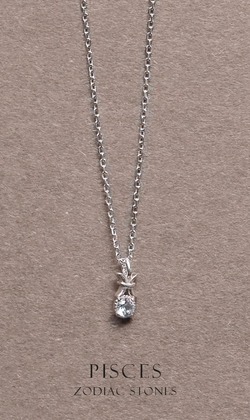 星辰 | 925純銀鎖骨鍊 | 雙魚座。Aquamarine | 海藍寶石 |