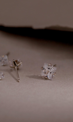 微光。925純銀耳環(可改夾式耳環)