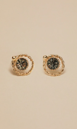 金色雨滴。貼耳耳環 (可改夾式耳環)