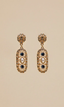 雲煙。垂式耳環