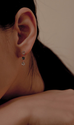 Essence 質粹 | 純銀鍍18K金耳環 | 蔚藍大海。托帕石&藍寶石