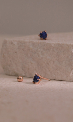 Essence 質粹 | 純銀鍍18K金耳環 | 漫長的故事。青金石 (單入)