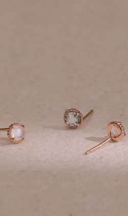 Essence 質粹 | 純銀鍍18K金耳環 | 溫根雲霧。托帕石&月光石