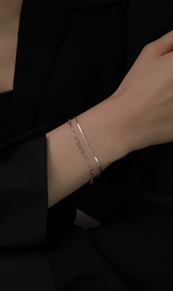 隱匿的殘影。925純銀雙層手鍊