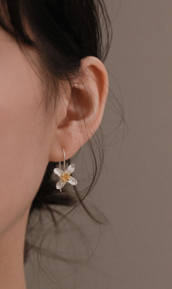 霜花。 925純銀耳環