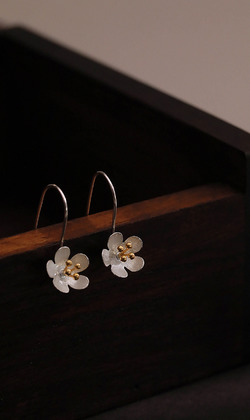 海棠。 925純銀耳環