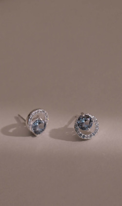 透藍。Topaz | 托帕石 | 925純銀耳環