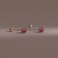 7月誕生石。Ruby | 紅寶石 | 925純銀耳環 (單入)_1 7月誕生石。Ruby | 紅寶石 | 925純銀耳環 (單入)_1
