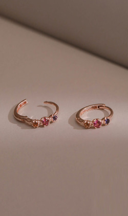 愛無遠弗屆。Garnet | 石榴石 | 925純銀鍍18K金耳環